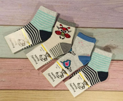 Шкарпетки дитячі Friendly Socks 4011016-003 сер. стрейч різні кольори р.16 (уп.12 пар)