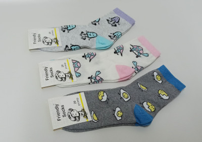 Шкарпетки дитячі Friendly Socks 4011020-019 сер. стрейч різні кольори р.20 (уп.12 пар)