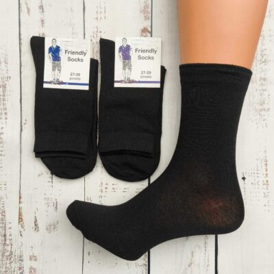 Шкарпетки чоловічі Friendly Socks 1011527-001-01 вис. стрейч чорні р.27-29 (уп.12 пар)