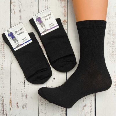 Шкарпетки чоловічі Friendly Socks 1011529-001-01 вис. стрейч чорні р.29-31 (уп.12 пар)