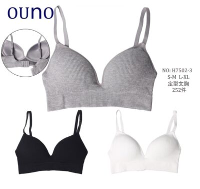 Бюстгальтер топ жіночий Ouno 7502-3 різні кольори норма  р.S-M/L-XL (уп.12 шт)