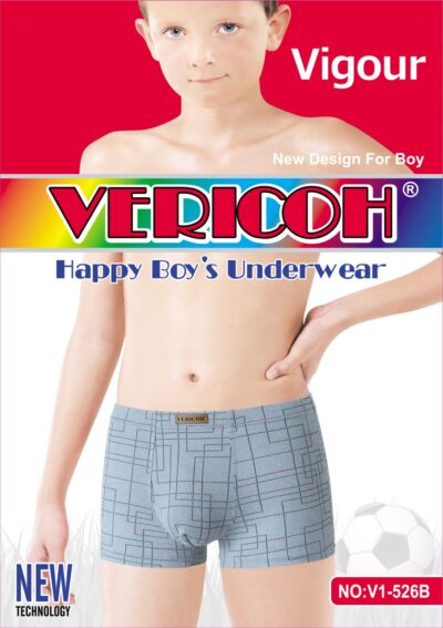 Труси боксери дитячі Vericoh 526B різні кольори для хлопчиків  р.M-2XL (уп.8 шт)