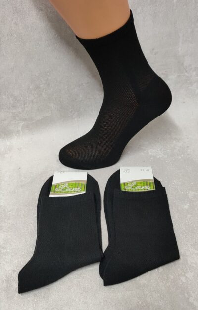 Шкарпетки чоловічі Luxe bambu 27255 вис. сітка чорні р.41-47 (уп.12 пар)