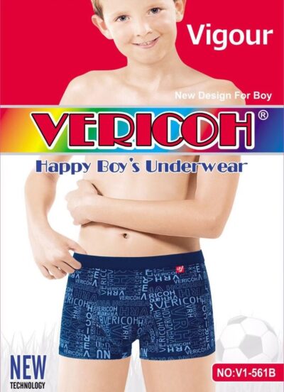 Труси боксери дитячі Vericoh 561B різні кольори для хлопчиків  р.M-2XL (уп.8 шт)