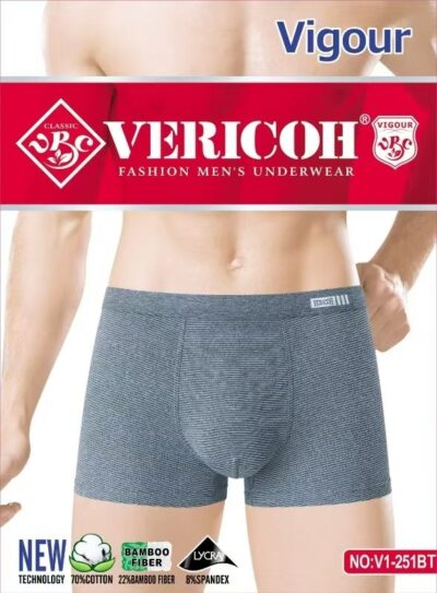 Труси боксери чоловічі Vericoh 251BT різні кольори норма молоко р.2XL-4XL (уп.12 шт)