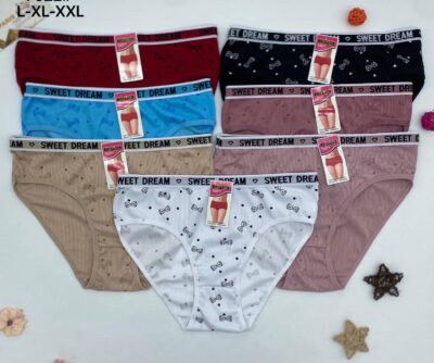 Трусики жіночі Sweet Dream 7022 різні кольори норма бавовна р.L-2XL (уп.24 шт)