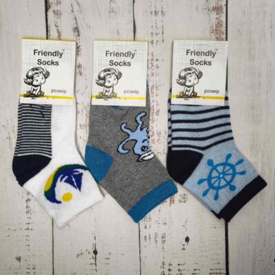 Шкарпетки дитячі Friendly Socks 3011016-004 сер. стрейч різні кольори р.16 (уп.12 пар)