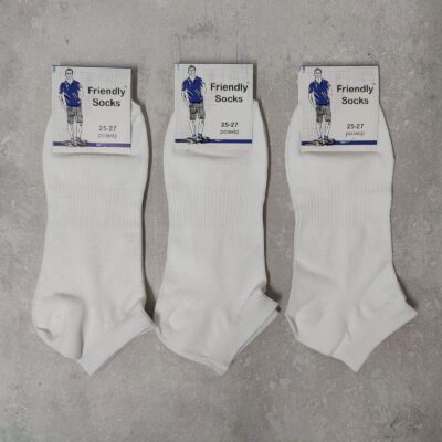 Шкарпетки чоловічі Friendly Socks 101525-008-05 кор. стрейч білі р.25-27 (уп.12 пар)