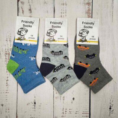 Шкарпетки дитячі Friendly Socks 3011014-021 сер. стрейч різні кольори р.14 (уп.12 пар)